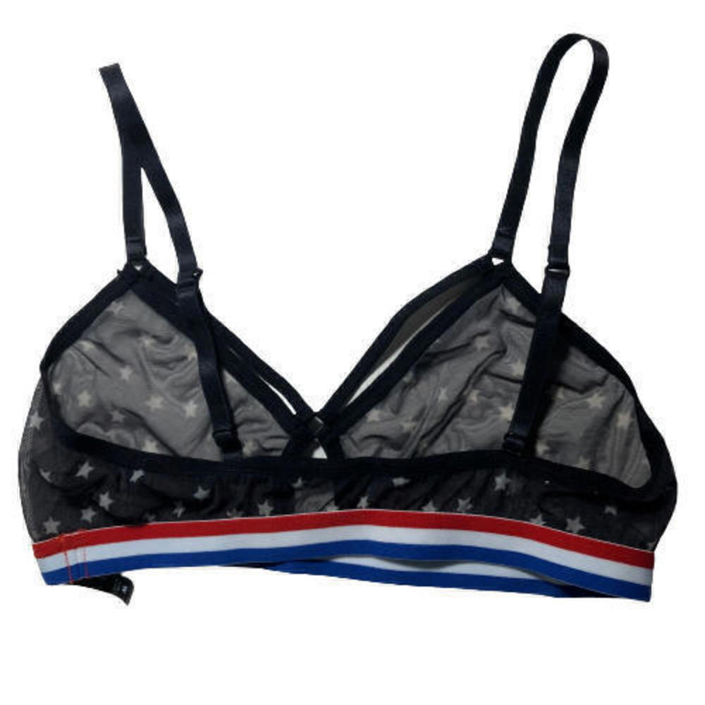Hot Topic Red White Blue Stars Mesh Bralette Medium Patriotic 4th of July #2726-